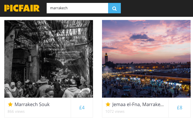Picfair photo quality scoring for search